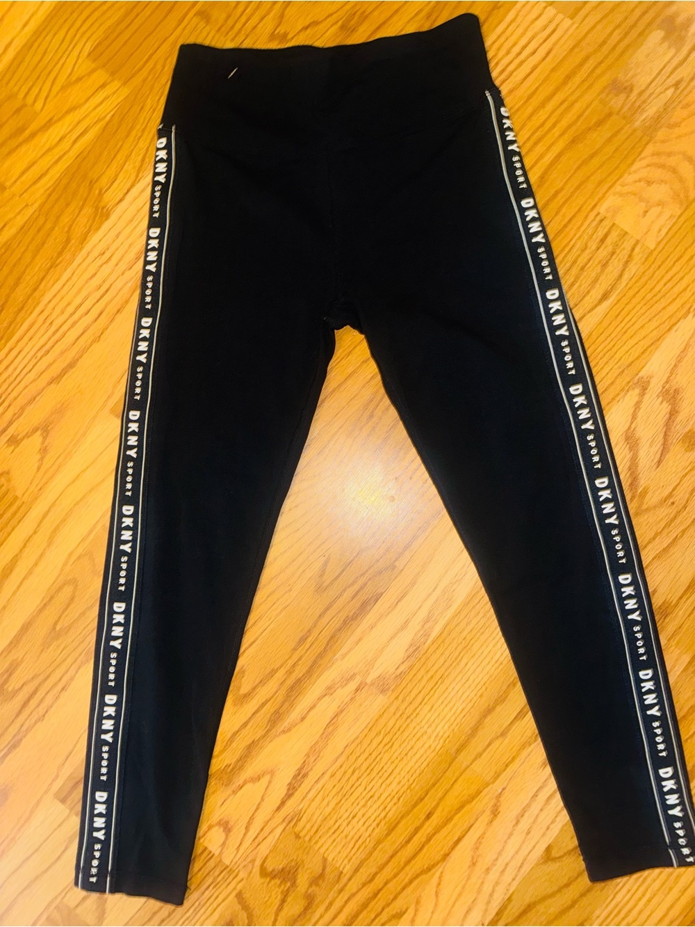 DKNY Women’s Black Logo-Trim Leggings